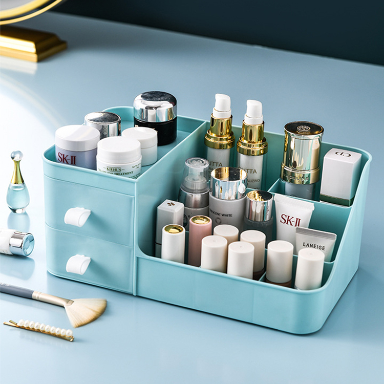 Makeup Organizer with 2 Drawers, Countertop Makeup Storage Organizer Box for Bathroom/Bedroom, Multifunctional Desktop Management Organizer