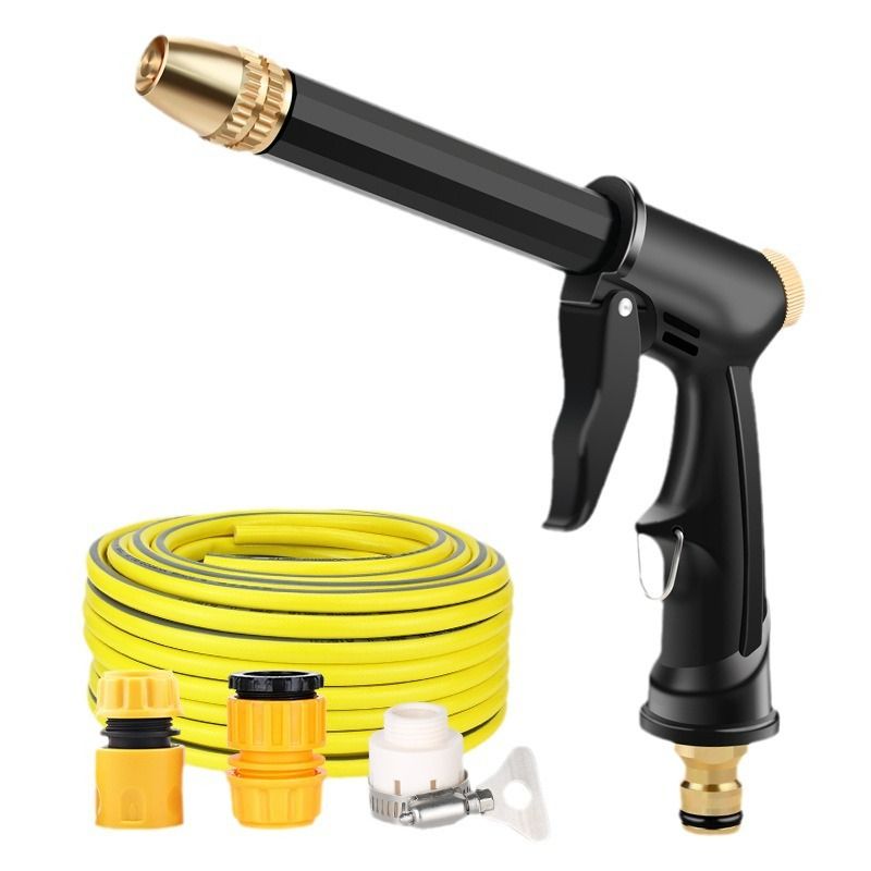 Tool Daily Deluxe Pressure Washer Gun, with Replacement Wand Extension, 3 Nozzle Tips 5M Yellow TubeBlack + 5Meter Yellow Tube