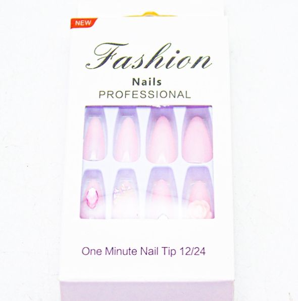 12pcs Set 3D Bling Glitter Artificial Fingernails- French False Daily Finger Wear VV MEIJIAER press on Nails
