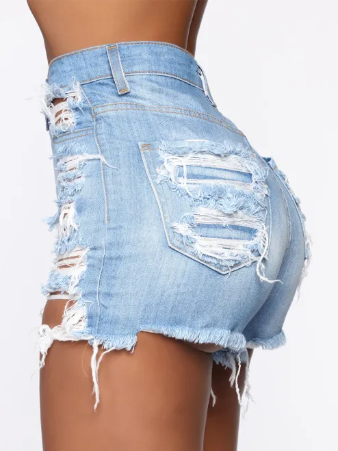 Fashion Ladies Pockets Tassel Denim Shorts New Night club Shorts