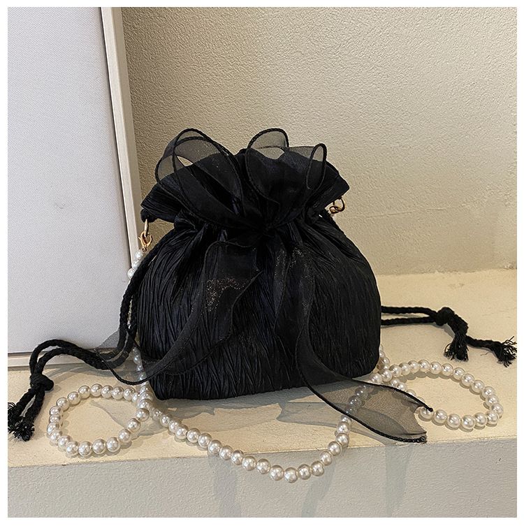 2025 Summer Trendy New Women's Bag, Pearl Pleated Crossbody Bag for Women, Fashion Versatile Single-Shoulder Bag, Korean Niche Texture Ladies' Bag
