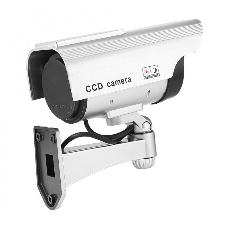 Dummy Camera Solar Battery Powered Flicker Blink LED Fake Indoor Outdoor Surveillance Security Camera Bullet CCTV Camera