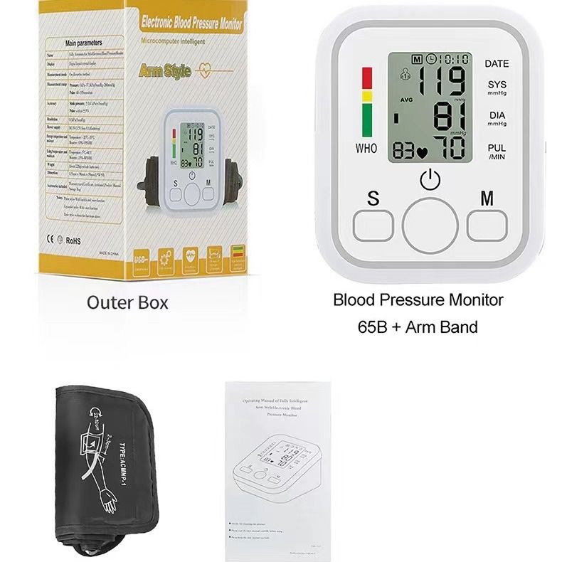 Fully Automatic Intelligent Electronic Blood Pressure Monitor, Large Screen Touch Control Household BP Measuring Device for Export
