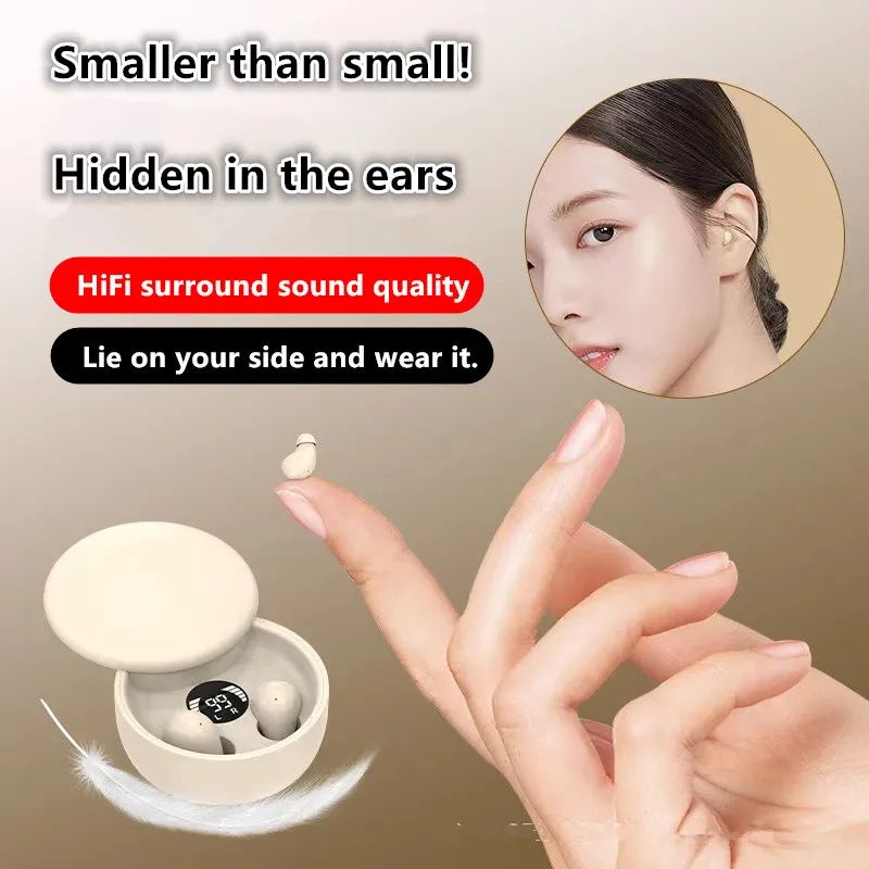 New SK26 Headset sliding wireless Bluetooth 5.4 earphones TWS ultra small super mini sleep invisible Headphones in ear earplugs