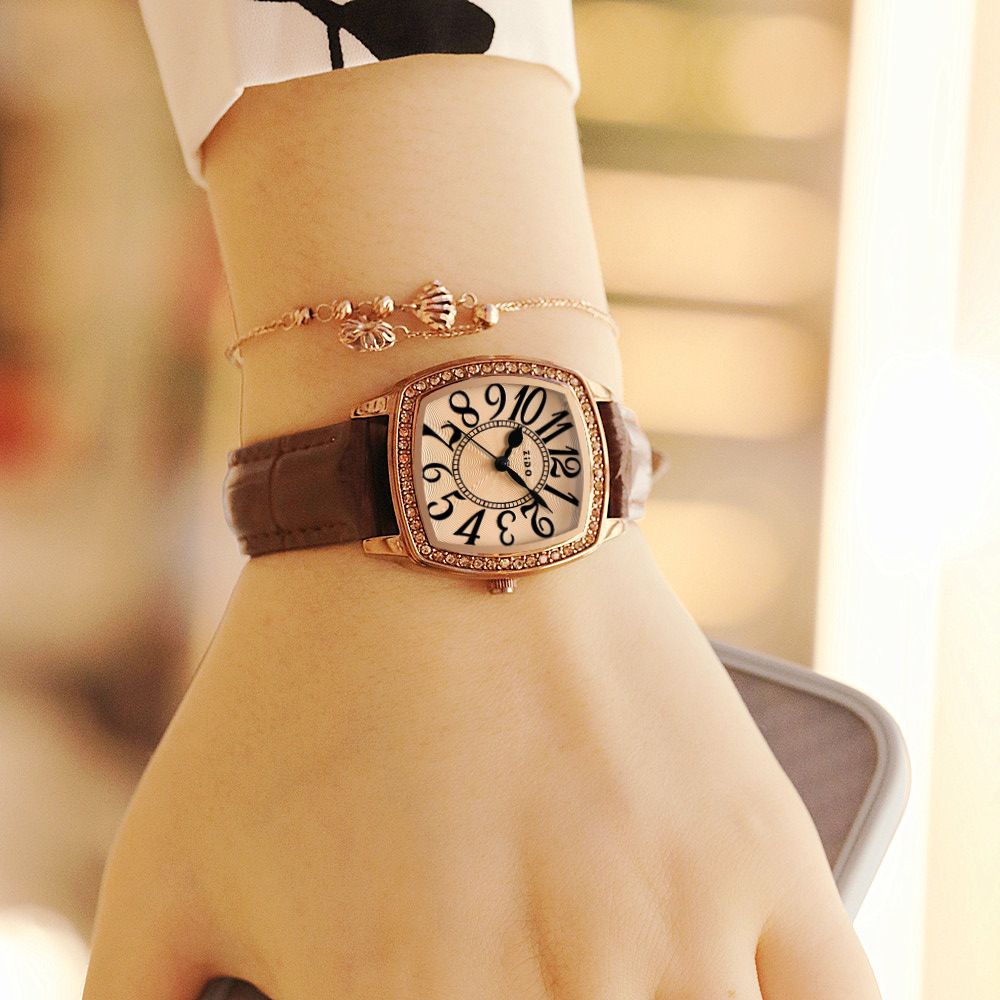 Women's Simple Square Waterproof Watch Stainless Steel Quartz Watch