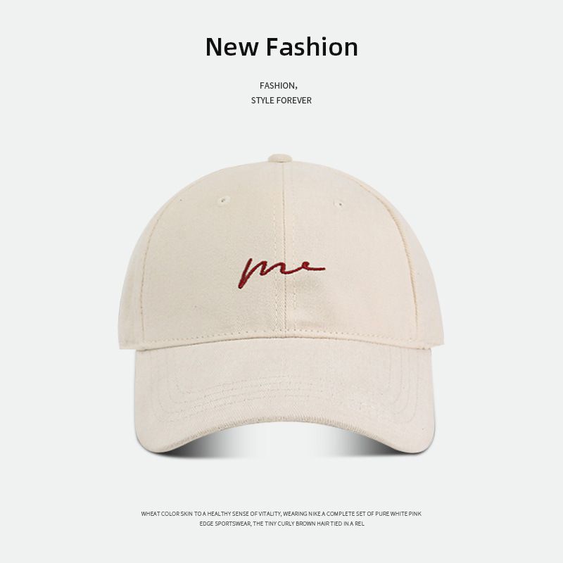 Fashion Letter Deep Crown Baseball Cap - Big Head Size Versatile Spring Autumn Hat