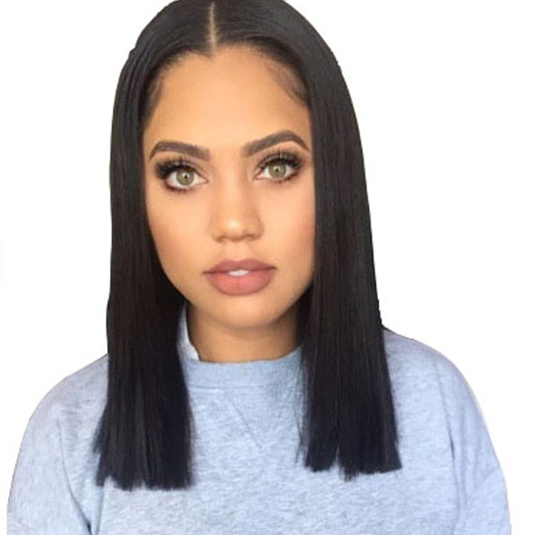 African Wig Women's Medium Length Straight Hair Center Split Fashion Chemical Fiber Headgear