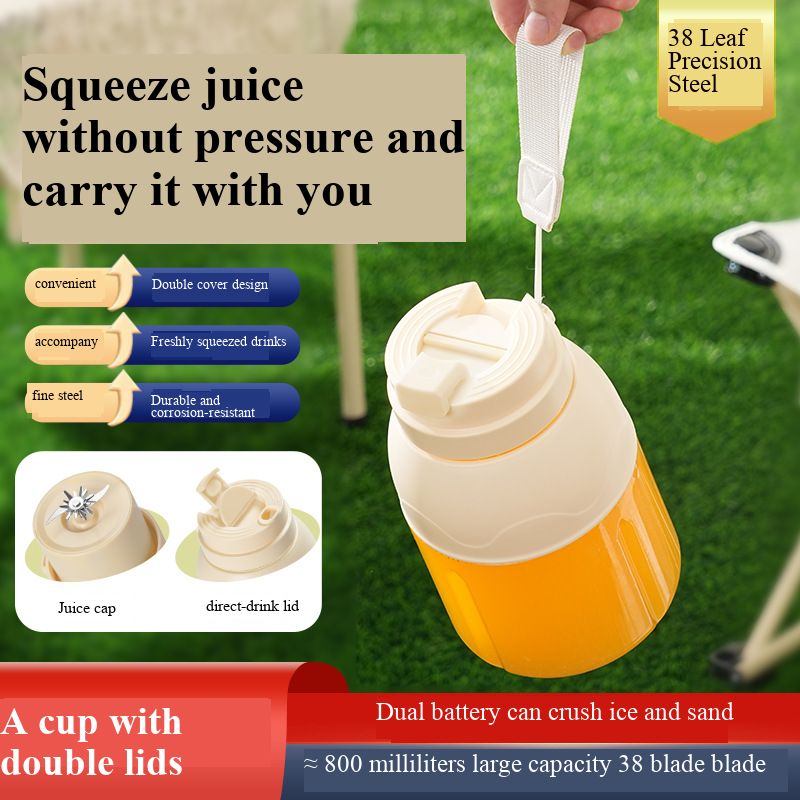 Wireless Rechargeable Portable Blender, Large Capacity Electric Juicer Cup, Personal Mini Smoothie Maker Travel Tumbler, Cordless Electric Juice Blender for Home Outdoor Sports