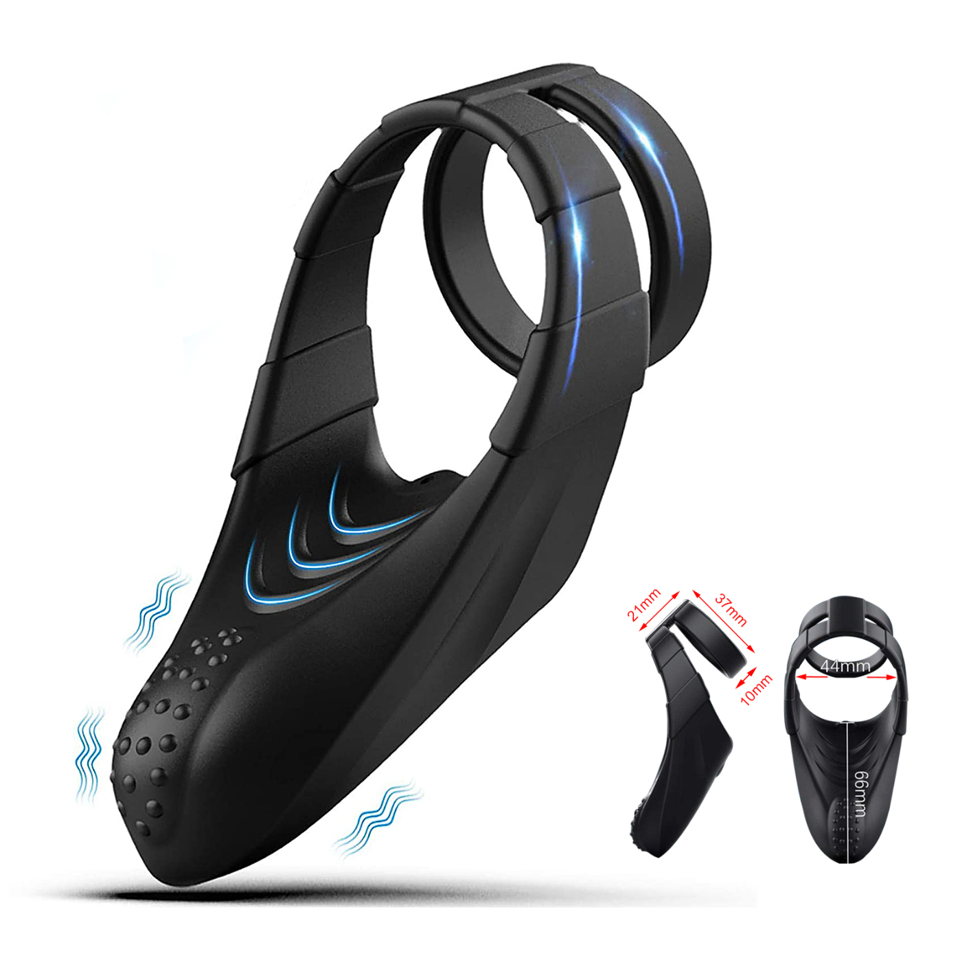 Rechargeable lock fine ring male vibration elephant ring silicone ring electric remote control triple beam fine set double ring sex male