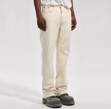 Plain-dyed men's pants stock high-quality custom jeans for Men drop ship