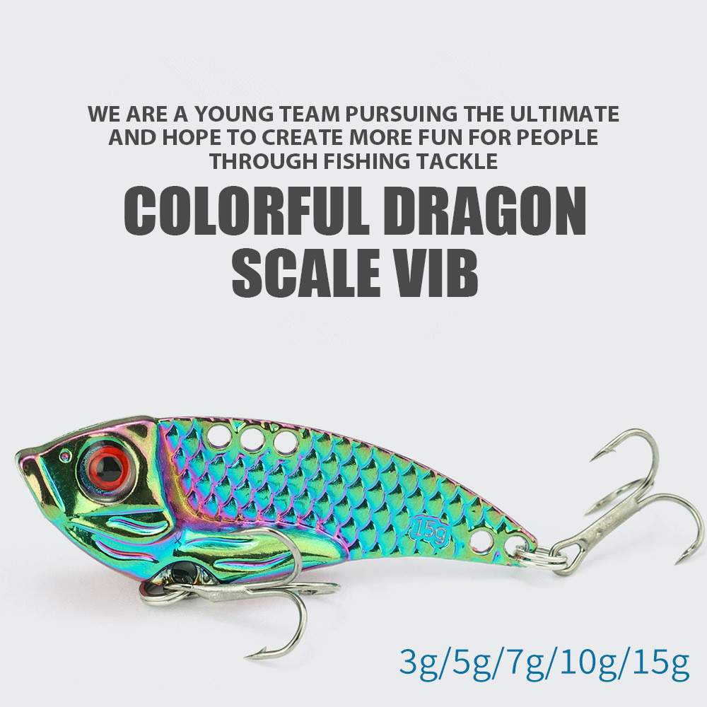 5 Pcs Metal All Water Layer Long Throw Colorful Vibration VIB Sequin Fishing Artificial Bass Bait Special Bait for Tremor Bait