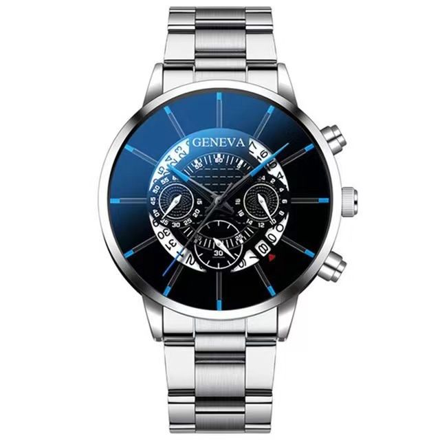 Calendar steel band watch men's large dial quartz watch men's watch foreign trade men's watch