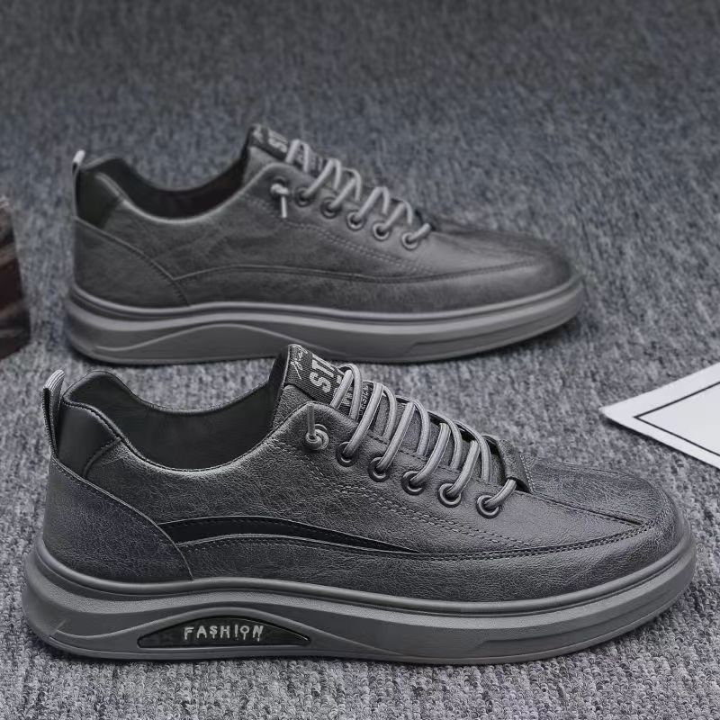 256 Men's Versatile Comfortable Soft-Soled Low-Top Shoes Lace-Up Breathable SneakersBlack on gray (single shoes)