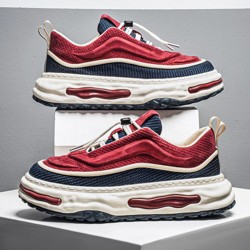 Men's Chunky Dad Shoes 2025 SS/AW Mesh Breathable Sneakers Height Increasing Platform Shoes Head-Turning Streetwear Fashion