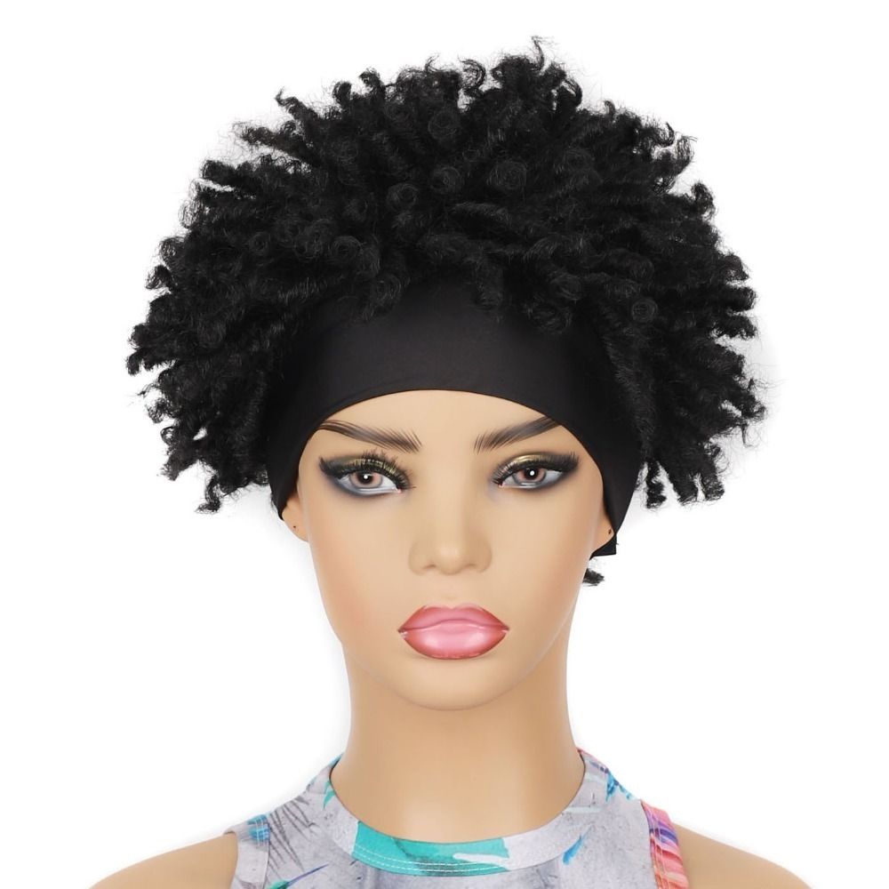 TopKiss Cool Ice Silk Wig Headgear for Women - Generous Curly Style with Headband