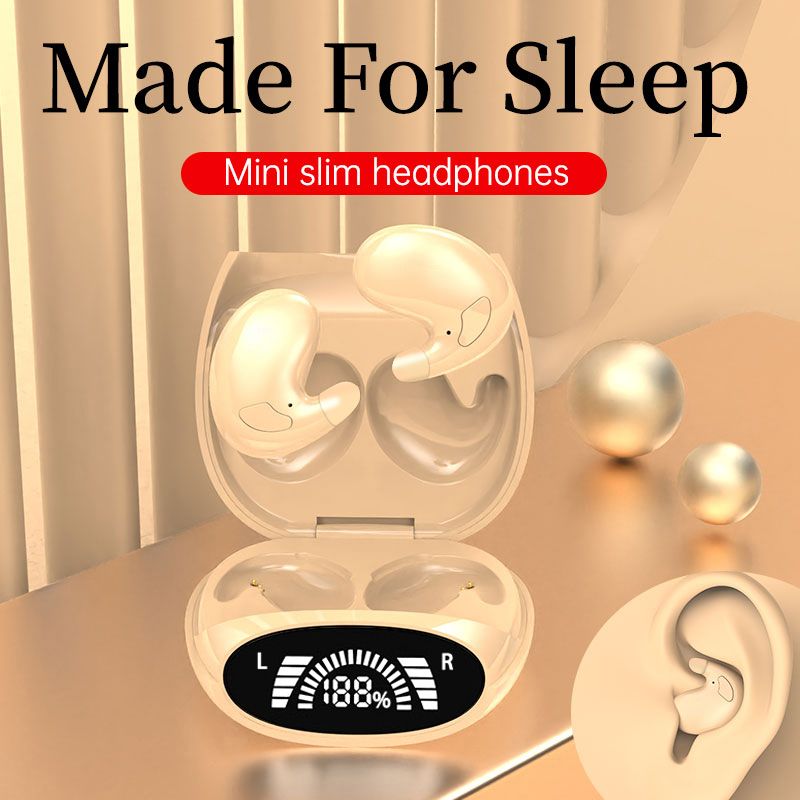 Sleep Invisible Earbuds Tiny Mini Headphones Hidden Noise Cancelling TWS Wireless Headsets Sports Stereo Bluetooth 5.3 Earphone