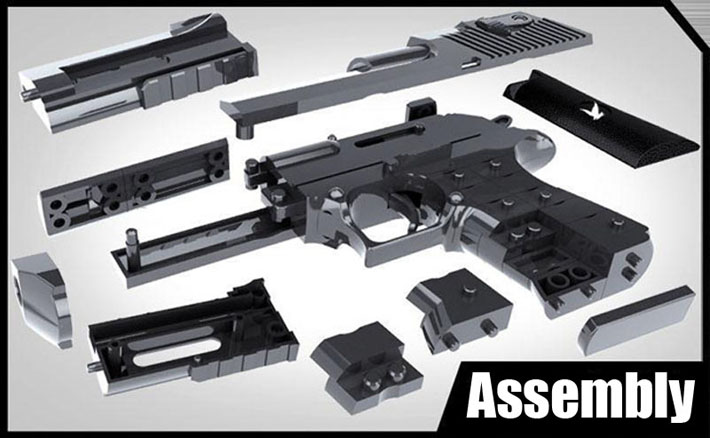 New Assembly Toy Gun Building Blocks Pistol Rifle DIY 3D Miniature Model Plastic Gift for Boy Kids