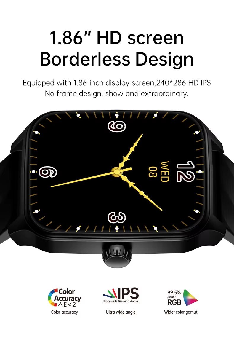 2024 iphone Smart Watch 2.01 Inch HD Screen BT Call Wearable Devices Health Monitor Waterproof Smart Watch Men Women Touch Screen, App Control, GPS, Bluetooth Connectivity, USB, NFC Chronograph, Thermometer, Calendar, Alarm, Power Reserve, Remote Control,