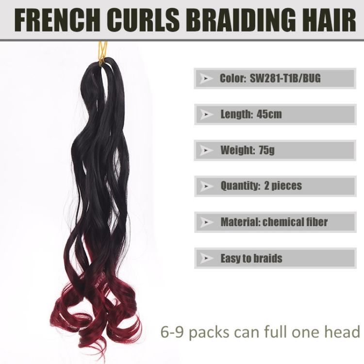 Wigs female French Curly hair Crochet needle weave Hair 2-piece set Curly hair Braid cauda equina big roll cauda equina CRRSHOP women beauty care hair dressing wigcolor  # 09