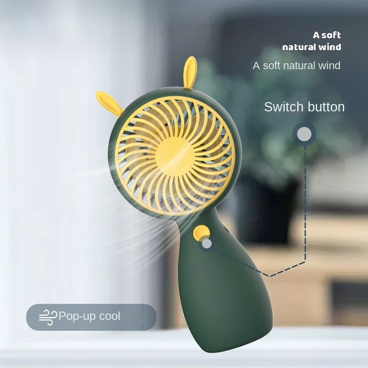 ubs handheld small fan, mini rechargeable model, strong wind, carry cartoon small fan 