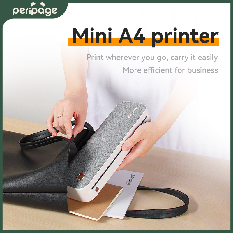 Peripage A4 Mini Printer Pocket File Printer Portable Thermal Label Printer Bluetooth Photo Printer Wireless Inkless Printer Mobile Phone Printer Laser Printer