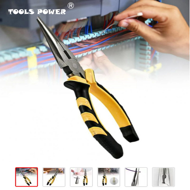 Tools power 8/6 inch multifunctional needle nose carbon steel pliers craft electrician pliers wire and cable scissors for circuit repair