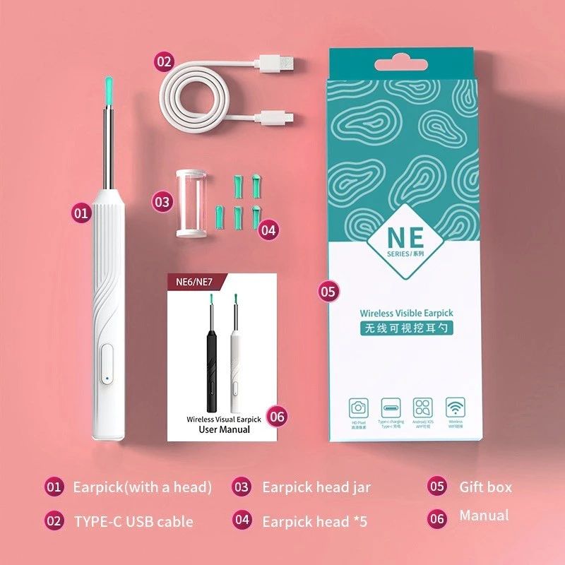 Smart Visual Earpick With Camera For Baby Adult Otoscope Endoscope Camera for Android IOS Earwax Removal
