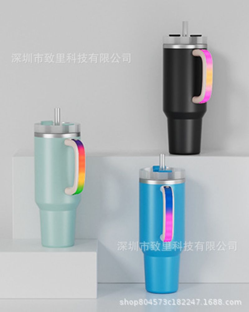 Luminous Stanley water cup colorful handle, creative and interesting multi-color handle