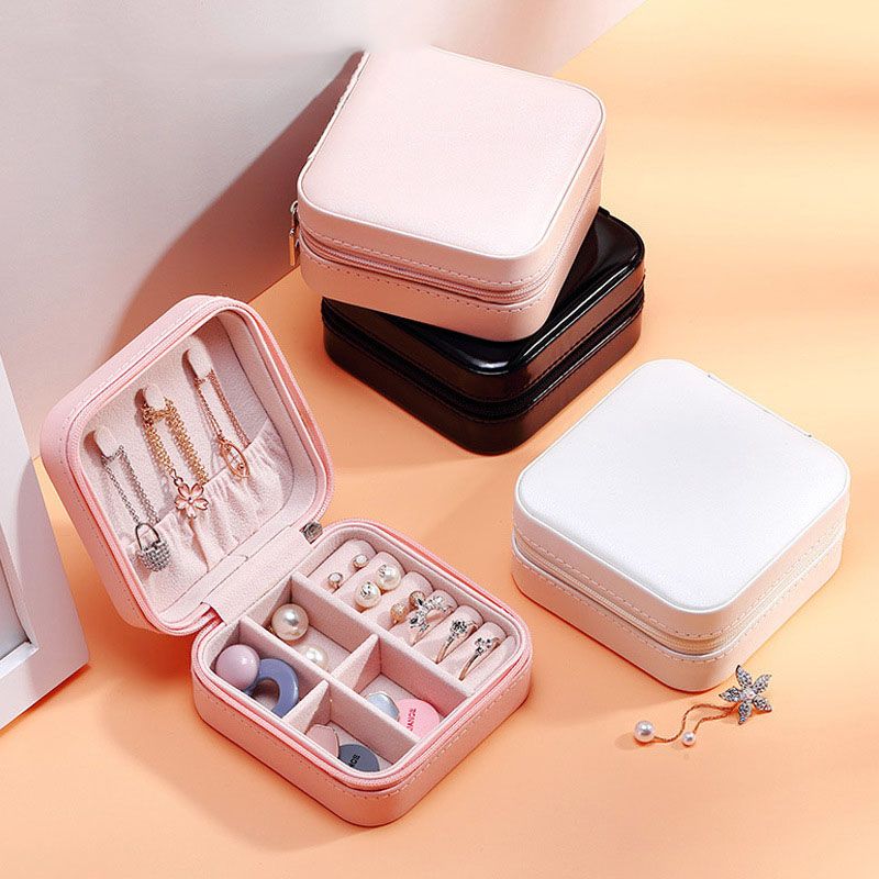sp01157 Small Ring Necklace Pu Leather Jewelry Case Travel Storage Box Display Organizer Gift Packaging Boxes