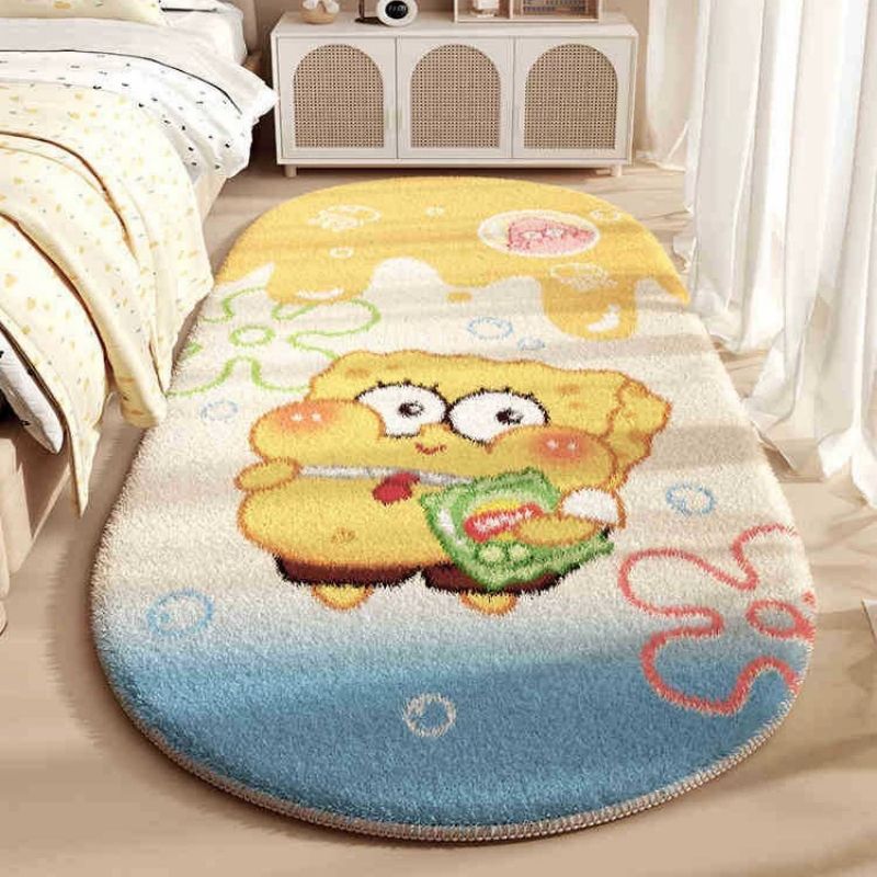 40*120cm,50*120cm,60*160cm,80*180cm,80*200cm Cartoon bedroom bedside carpet, dirt resistant carpet CRRSHOP Children's room carpet, bedroom thick plush pad free shipping mat