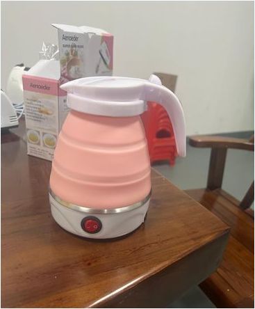 Genetic Electric Foldable Silicon Kettle - 0.6 Liters - Pink