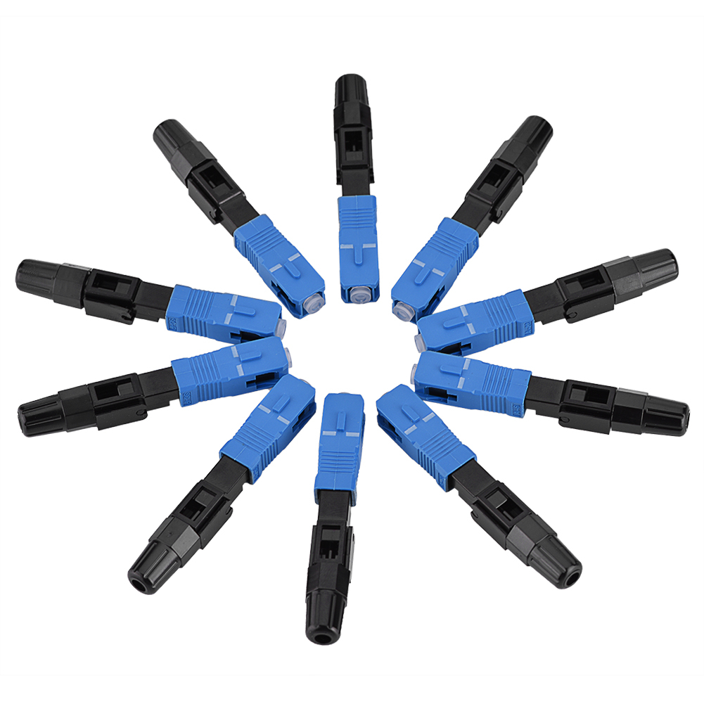 10pcs/lot SC/UPC Optic Fiber Quick Connector Fast Adapter Single Mode for FTTH/ODF