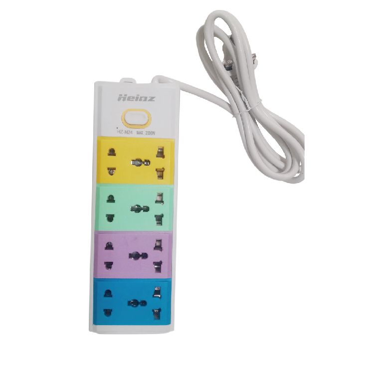 Multi Extension Socket 1 universal and 3 two-pin Socket With Wire 2.5m-4.5m-9m Colorful MAX10A 220V