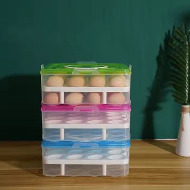 Transparent plastic egg tray crates Egg Storage Box Kitchen Food Preservation Box Home Refrigerator Egg Storage Rack