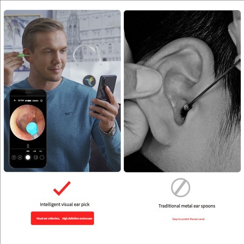 Home and daily use visual ear pick luminous ear cleaning tool set endoscope ear cleaner ear pick