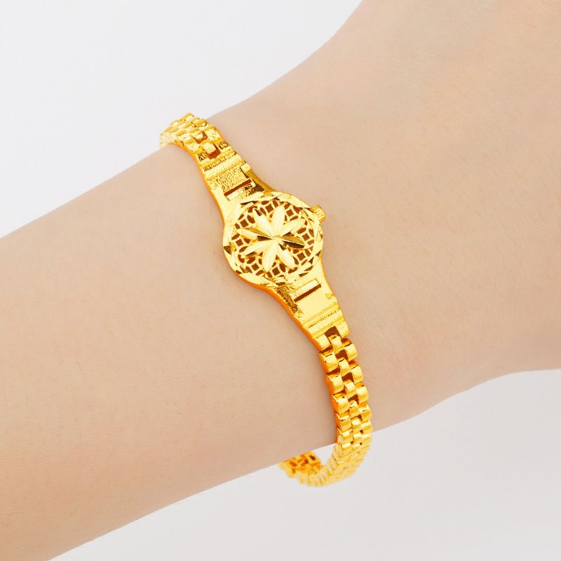 Gold imitation Sunflower Watch Chain bracelet women fashion trend 