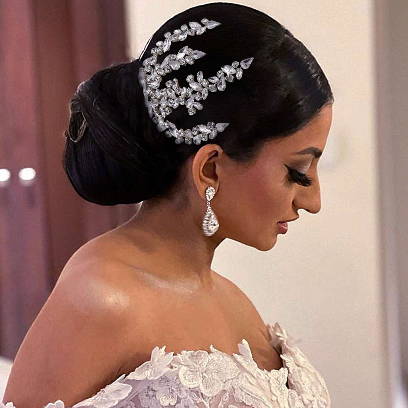 HP489 sparkling rhinestone wedding comb bridal tiara wedding hair ornament bride