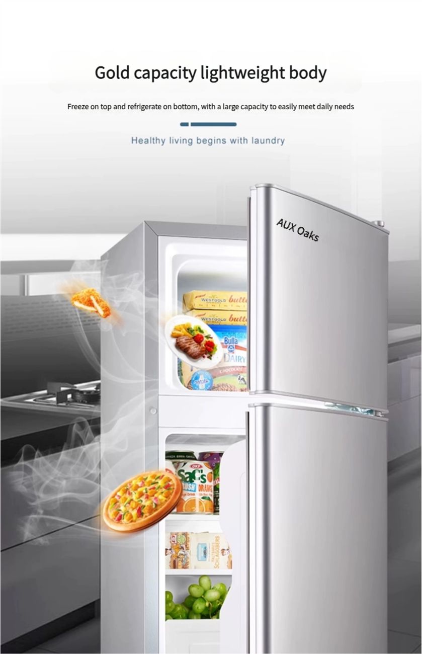 AUX first level energy-saving small refrigerator for home use, small office rental, refrigeration, freezing, antibacterial, low-noise refrigerator