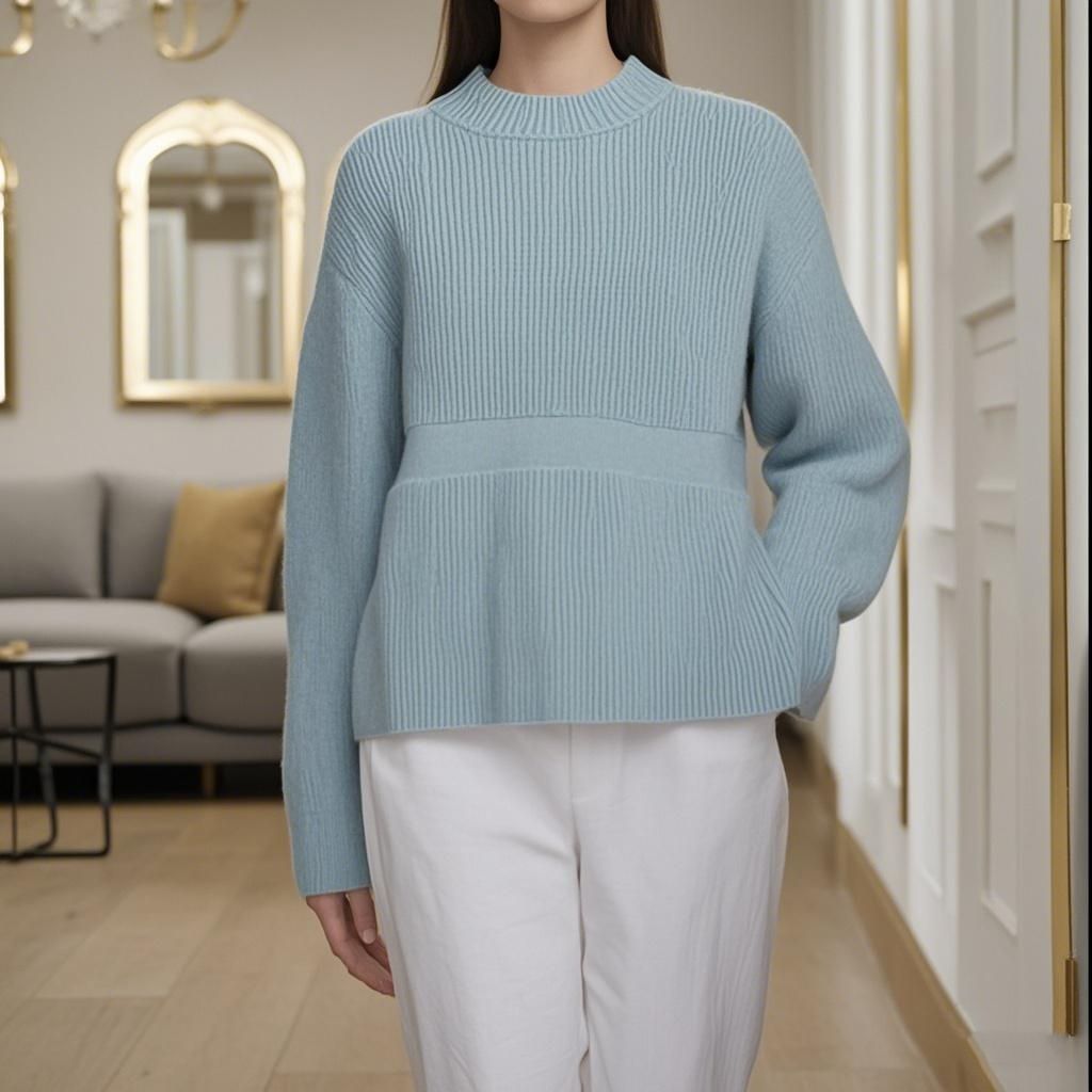 Wool knit Sweater Round Neck Women's Sweater