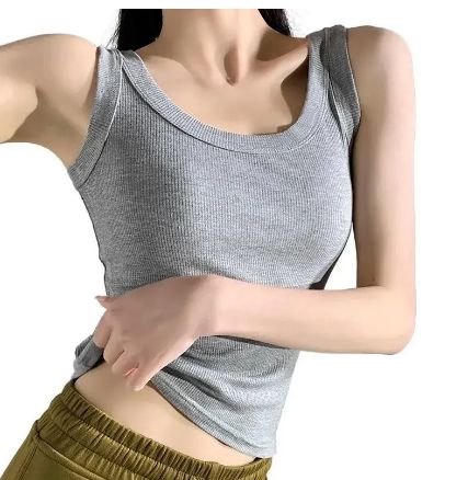New Design Fashionable Gym Yoga Plain Color Loose Vest Women Running Fitness Sports Workout Cotton Tank Tops