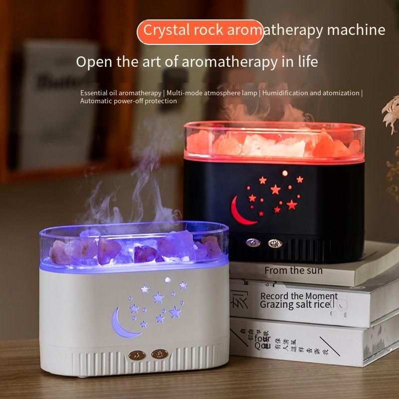 200mL Crystal Salt Aroma Diffuser Humidifier, 2-in-1 Essential Oil Diffuser & Cool Mist Humidifier with 7-Color LED Night Light, Auto Shut-Off, Quiet Operation for Home, Bedroom, Office Decor
