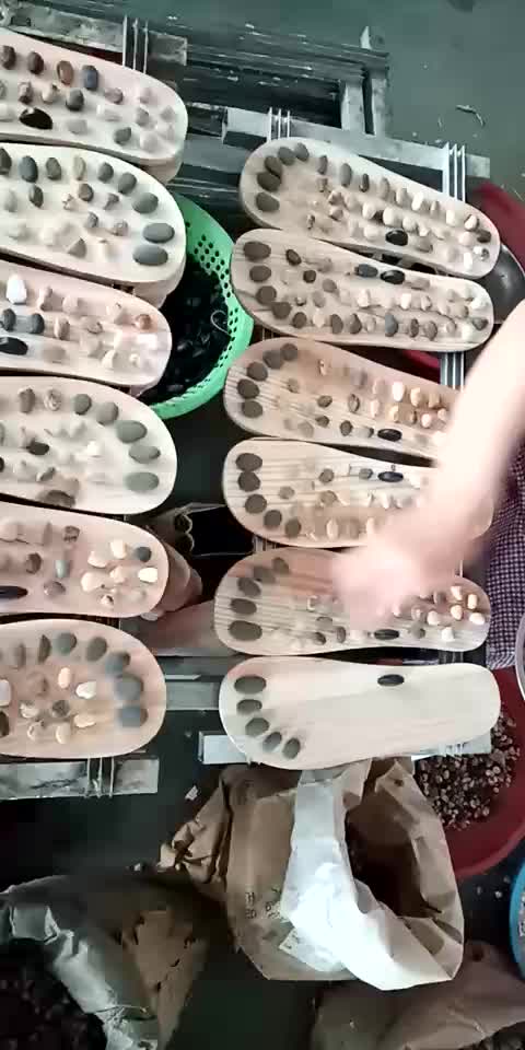 Direct selling couple men and women summer home indoor foot acupoint massage shoes non-slip thick bottom colored jade massage slippers