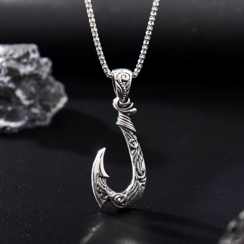 Fish Hook Pendant Necklace, Ocean Romance Fish Hook Pendant necklacependant+chain