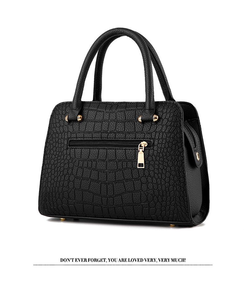 Crocodile leather women's bag V letter designer women's handbag