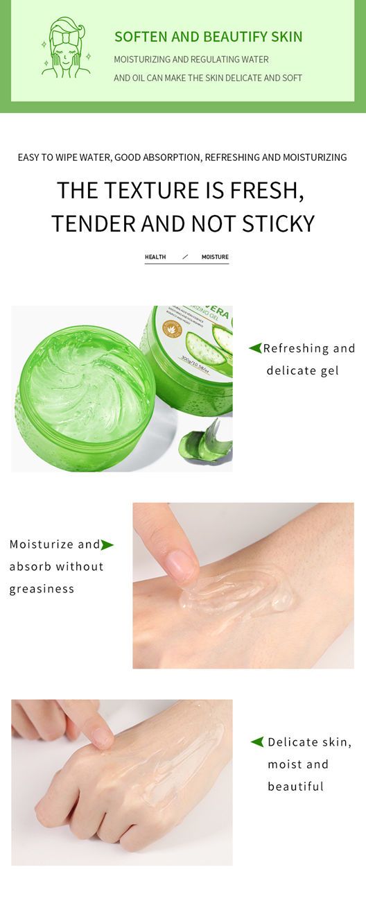 SADOER Aloe Vera Gel - Hydrating Moisturizing Soothing Gel for Face & Body