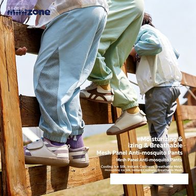 Kids Summer Mosquito-Repellent Pants, Breathable Mesh Spliced Trousers, Lightweight Elastic Waist Casual Pants for Boys & Girls, Multi-Color Options, Sizes 90-140cm