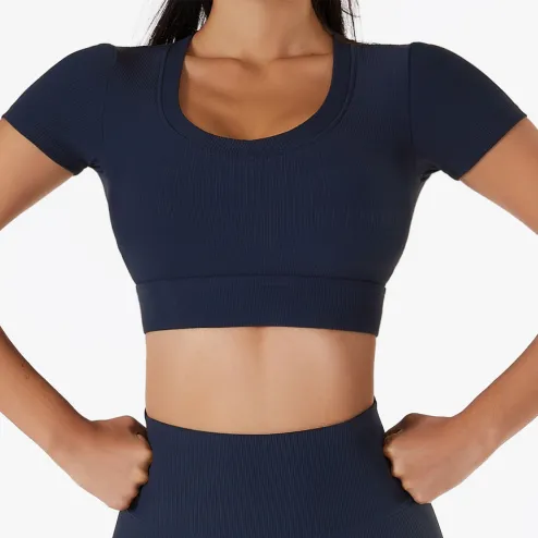 Yoga Crop Top Clothes Women's Sports Bra Fit & T-shirt Short