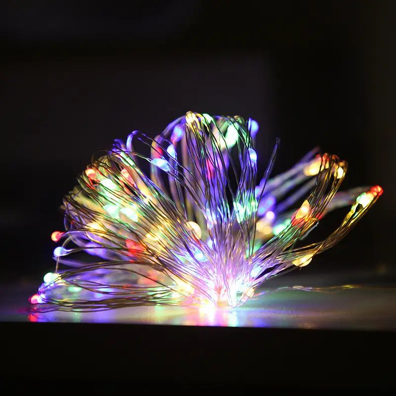 AUNONT Creative LED Starry Fairy Solar String Light Waterproof Outdoor Indoor Wedding Party Decorative Copper Wire Garland Lamp