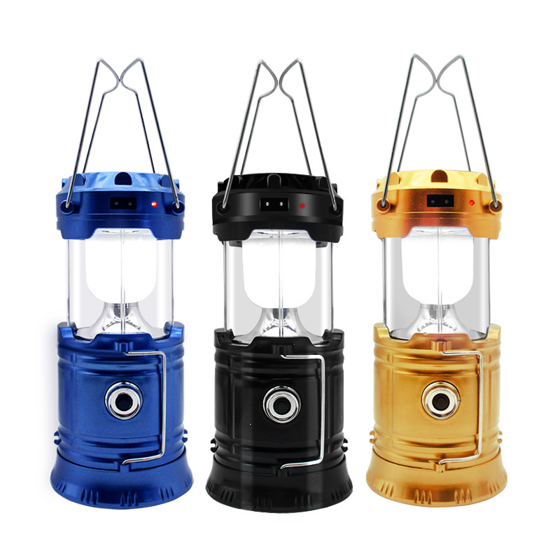 5800T Collapsible Portable LED Camping Lantern Lightweight Waterproof Solar DC Rechargeable LED Flashlight Survival Kits for Indoor Outdoor Home Emergency Light Power Outages Hiking Hurricane
