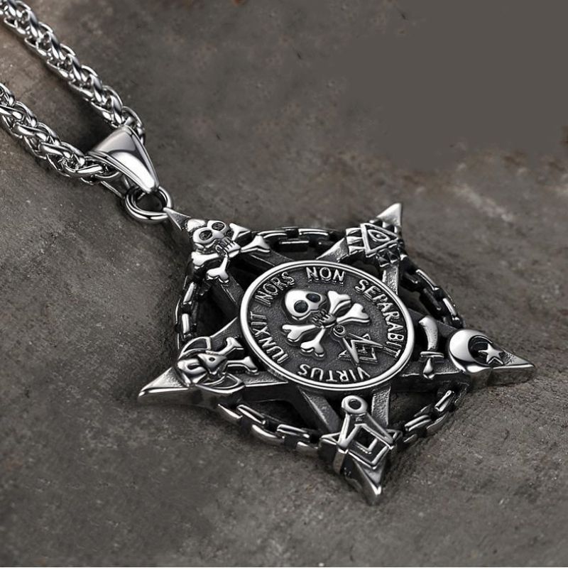 Titanium steel ship rudder hexagonal star necklace CRRSHOP No rust, no fading pendant chain necklace free shipping